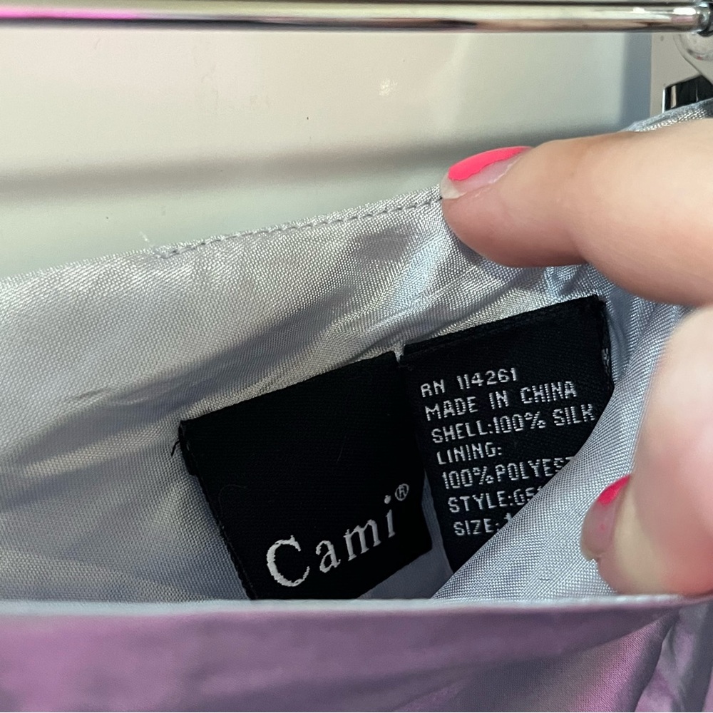 Cami NYC Silver Midi Skirt with Shimmering Elegance - Picture 5 of 8